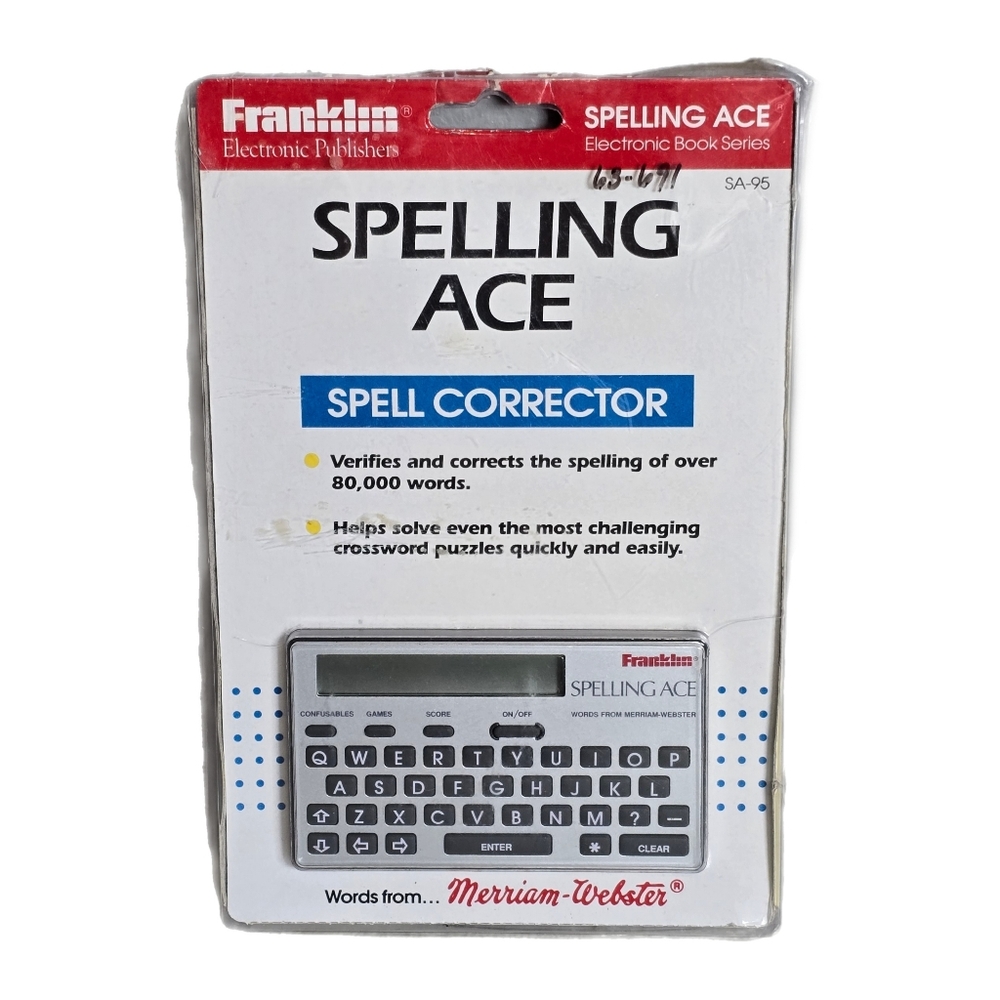 Franklin Spelling Ace SA-95 Webster Pocket Spell Checker NEW Open Package *